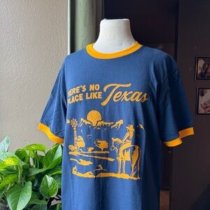 SAMPLE: Parker Goods There’s No Place Like Texas Screen Printed Retro Ringer Tee